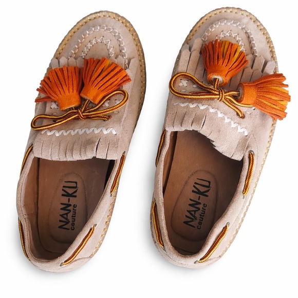$248! FP Scandi Tassel Moccasins by Nan-Ku Couture EU SZ 40/ US SZ 9.5-10 NWOB - Picture 4 of 8